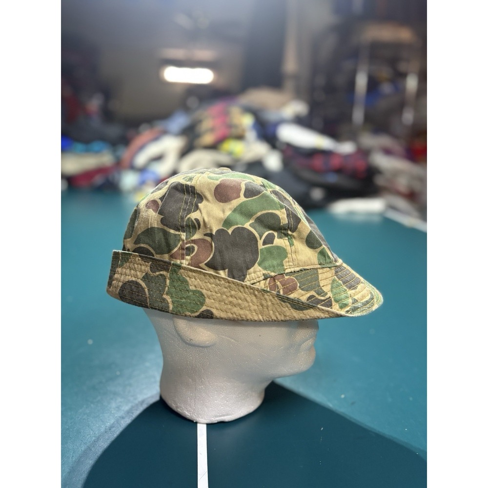 Vintage 70s Original Jones Duck Camo Bucket Hat Mens XL Water Repellent Frog USA